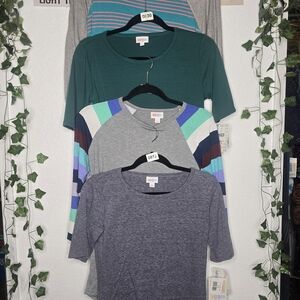 LuLaRoe Short Sleeve Tops - Green, Gray, Blue, Multicolor